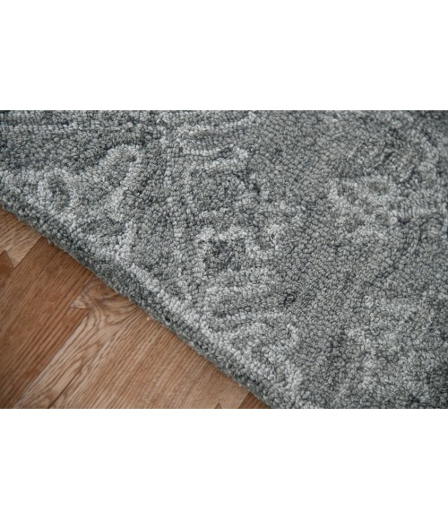 Amer Boston Penswick Graphite Hand-Tufted Wool Area Rug 7'6"x9'6"