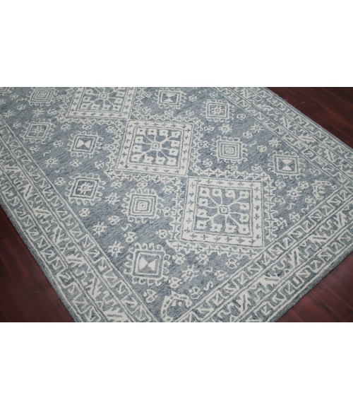 Amer Boston Ilford Gray Hand-Tufted Wool Area Rug 7'6"x9'6"