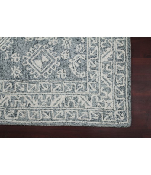 Amer Boston Ilford Gray Hand-Tufted Wool Area Rug 7'6"x9'6"