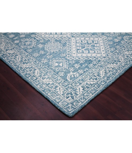 Amer Boston Ilford Blue Hand-Tufted Wool Area Rug 8'x11'