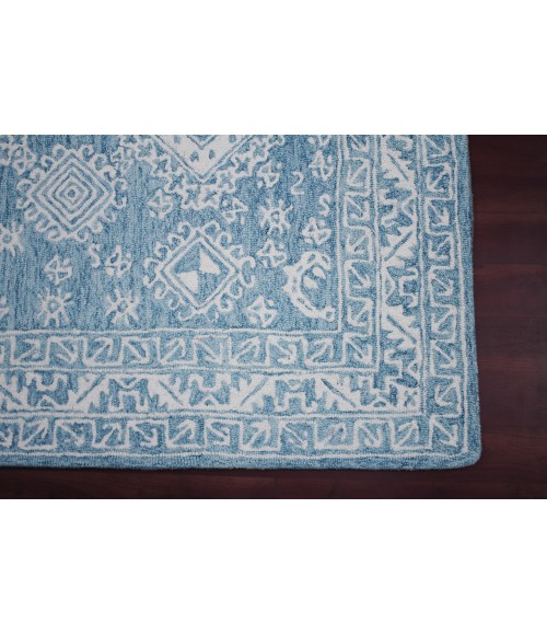 Amer Boston Ilford Blue Hand-Tufted Wool Area Rug 8'x11'