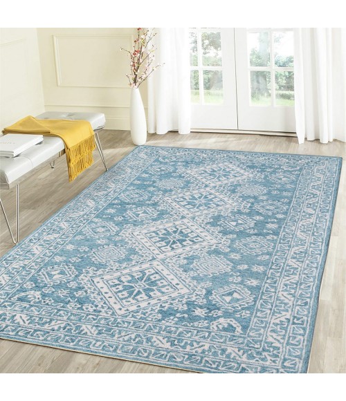 Amer Boston Ilford Blue Hand-Tufted Wool Area Rug 8'x11'