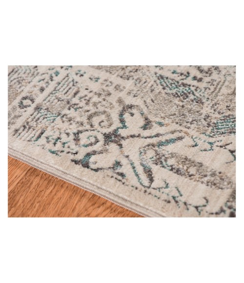 Amer Cambridge Eastham Aqua Blue Polyester Area Rug 9'6"x13'9"