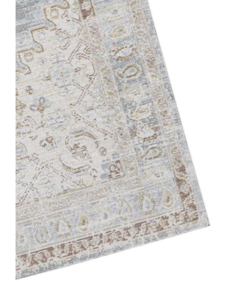 Amer Century Leeds Vintage Gray Polyester Runner Rug 2'6"x8'