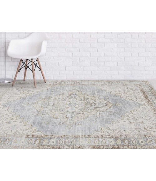 Amer Century Leeds Vintage Gray Polyester Runner Rug 2'6"x8'
