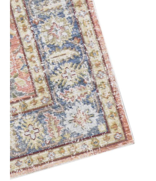 Amer Century Reuda Vintage Coral Polyester Runner Rug 2'6"x8'