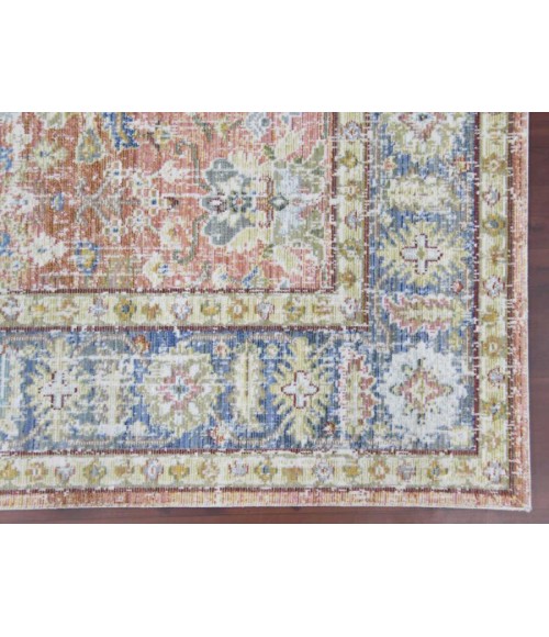 Amer Century Reuda Vintage Coral Polyester Runner Rug 2'6"x8'