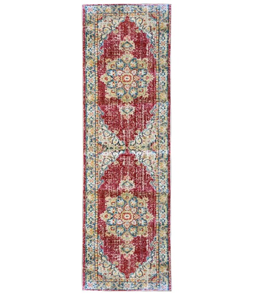 Amer Century Haven Vintage Red Polyester Runner Rug 2'6"x8'