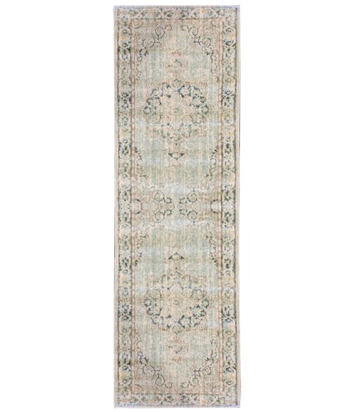 Amer Century Haven Vintage Green Polyester Runner Rug 2'6"x8'