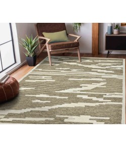 Amer Chicago Turlen Beige Geometric New Zealand Area Rug 2' x 3'