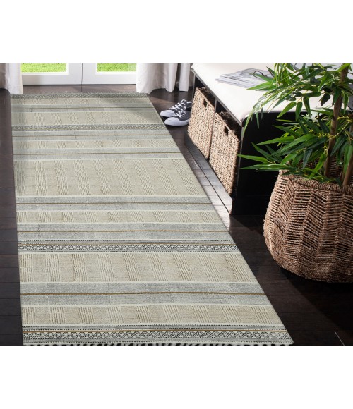 Dune Briel Brown Flatweave Cotton Area Rug