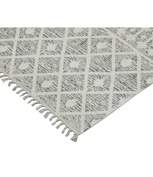 Dune Denevie Gray Flatweave Cotton Area Rug