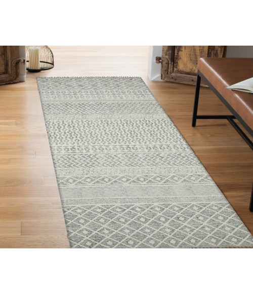 Dune Denevie Gray Flatweave Cotton Area Rug
