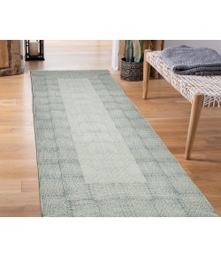 Amer Dune Estra Blue Flatweave Cotton Runner Rug 2'6" x 8'