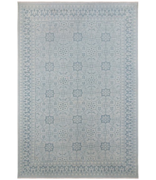 Amer Empress Weston Sky Blue Hand-Knotted Wool Blend Area Rug 9'x12'