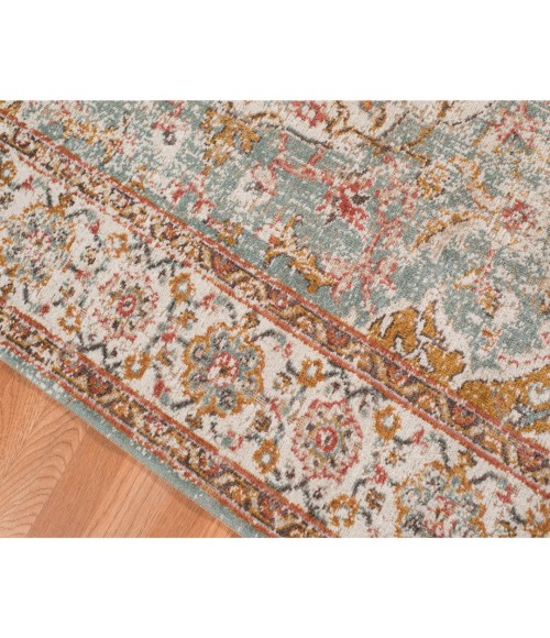 Amer Eternal Solidad Vintage Sea Blue Round Rug 6'7"x6'7"