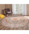 Amer Eternal Solidad Vintage Sea Blue Round Rug 6'7"x6'7"