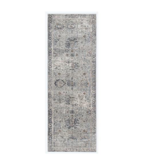 Amer Fairmont Lyon Gray Polyester Blend Runner Rug 2'6"x7'10"