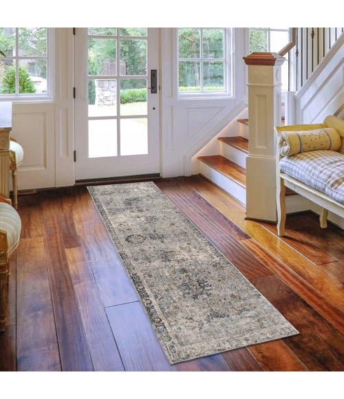 Amer Fairmont Lyon Gray Polyester Blend Runner Rug 2'6"x7'10"