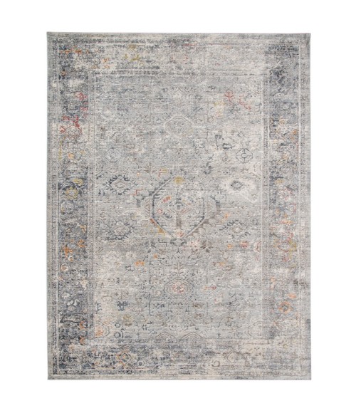 Amer Fairmont Hennasie Silver/Orange Polyester Blend Area Rug 7'10"x10'10"