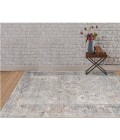 Amer Fairmont Hennasie Silver/Orange Polyester Blend Area Rug 5'3"x7'10"