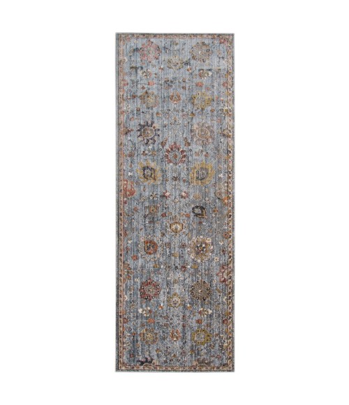 Amer Fairmont Larata Gray Polyester Blend Runner Rug 2'6"x7'10"