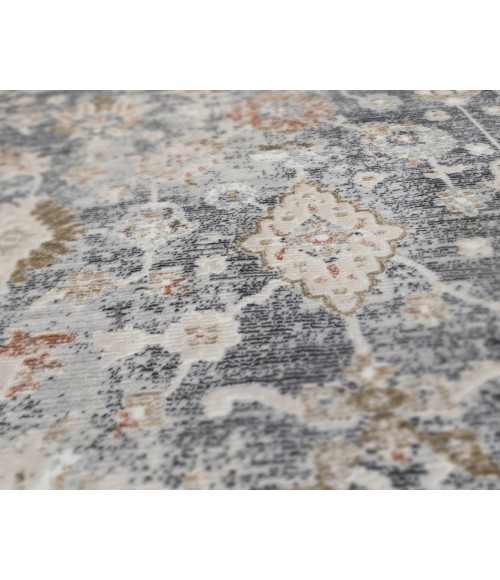 Fairmont Mella Dark Gray Bordered Polyester Rug Fairmont Mella Dark Gray Bordered Polyester Area Rug