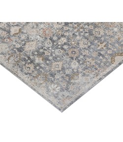 Amer Fairmont Mella Dark Gray Bordered Polyester Runner Rug 2'6" x 7'10"
