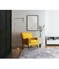 Amer Hamilton Wright Gray/Gold Polyester Blend Area Rug 2'x3'
