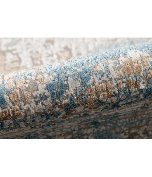 Amer Hamilton Alerra Gold/Blue Polyester Blend Area Rug 2'x3'