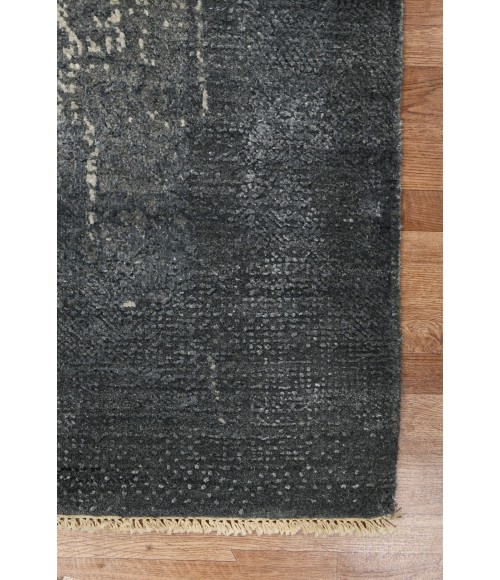 Amer Hermitage Empress Salon Black Hand-Knotted Wool/Viscose Area Rug 2'x3'