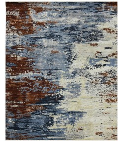 Amer Hermitage HRM-2 Beatrice Blue/Rust Brown Area Rug 9 ft. X 12 ft. Rectangle