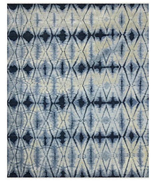Amer Hermitage Dessavie Blue Sapphire Hand-Knotted Wool/Viscose Area Rug 10'x14'
