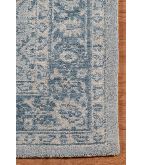 Amer Inara Blanche Aqua Hand-Woven Wool Blend Area Rug 2'x3'