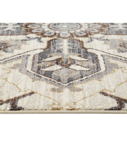 Amer Jordan Eva Ivory/Blue Traditional Medallion Runner Rug 2'7" x 10"