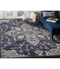 Amer Jordan Eva Purple Traditional Medallion Area Rug 6'7" x 9'