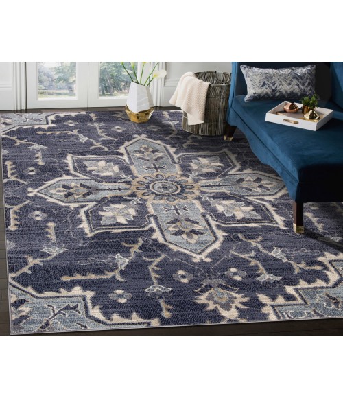 Jordan Eva Purple Traditional Medallion Area Rug