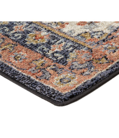 Jordan Bea Navy Blue Traditional Floral Area Rug