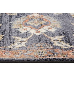 Amer Jordan Bea Navy Blue Traditional Floral Runner Rug 2'7" x 10"