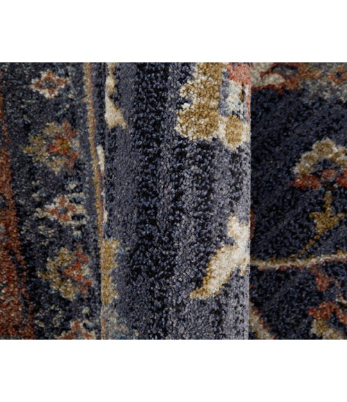 Jordan Bea Navy Blue Traditional Floral Area Rug