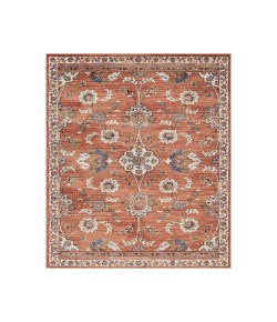 Amer Jordan Bea Orange Traditional Floral Area Rug 7'10" x 10'2"