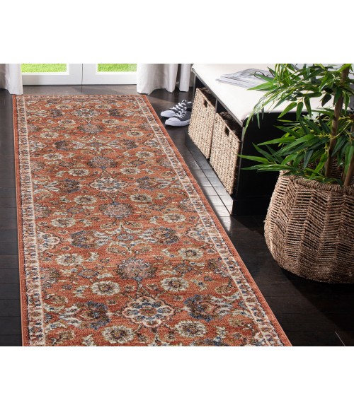 Jordan Bea Orange Traditional Floral Area Rug