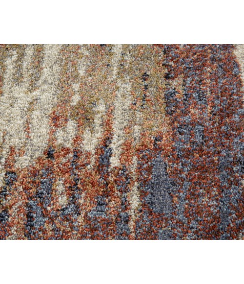 Jordan Delia Rust Modern Abstract Area Rug