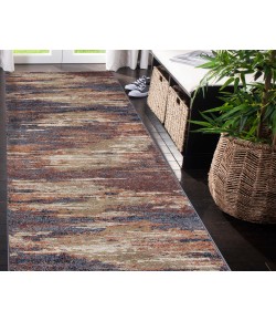 Amer Jordan Delia Rust Modern Abstract Runner Rug 2'7" x 10"