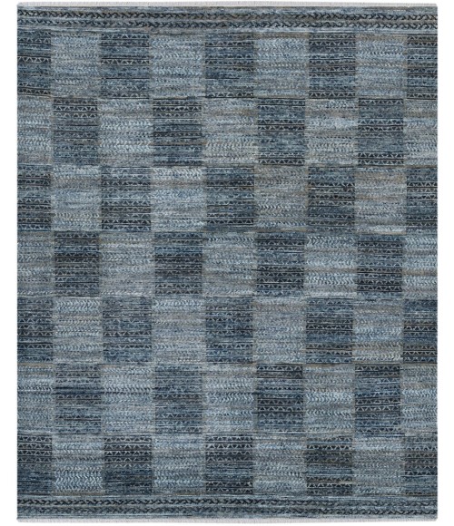 Amer Legacy Barton Gray/Blue Hand-Knotted Wool Area Rug 8'x10'