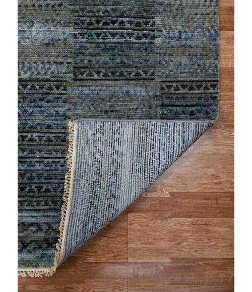 Amer Legacy Barton Gray/Blue Hand-Knotted Wool Area Rug 8'x10'