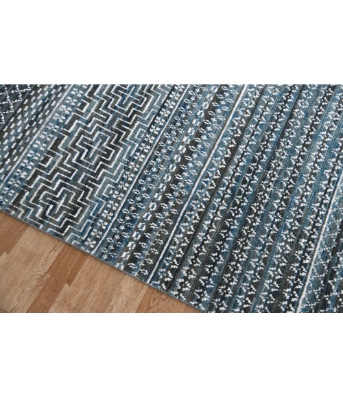 Amer Legacy Aleyn Blue Hand-Knotted Wool Blend Area Rug 2'x3'