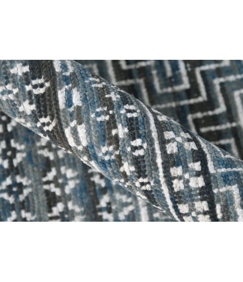 Amer Legacy Aleyn Blue Hand-Knotted Wool Blend Area Rug 2'x3'