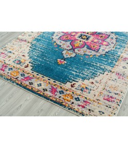 Amer Manhattan MAN-15 Lecat Turquoise/Pink Area Rug 6 ft. 6 in. X 6 ft. 6 in.R Round