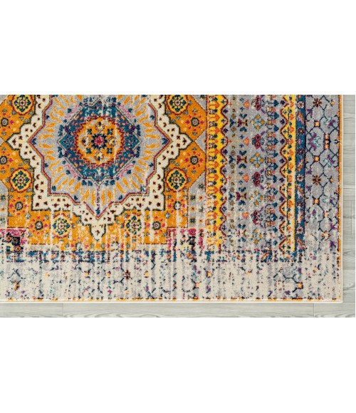 Amer Manhattan Beale Boho Medallion Orange/Ivory Runner Rug 2'6"x7'6"